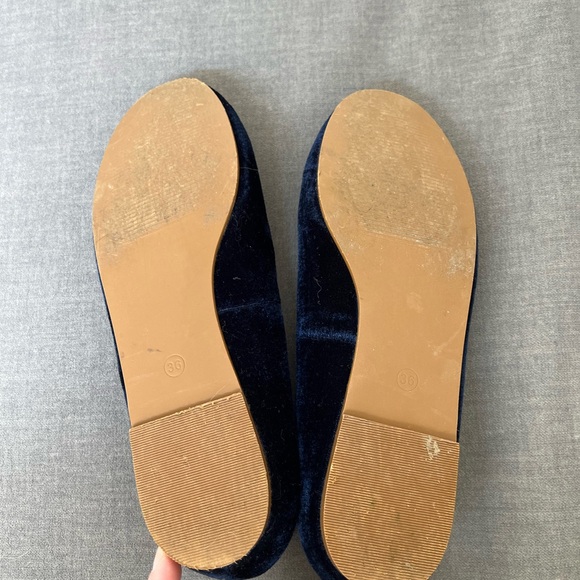 MiniBoden navy velvet and gold sequin flats - Picture 3 of 3